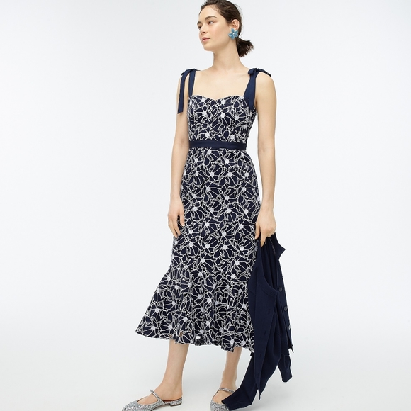 j crew eyelet midi dress